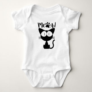 Cotton baby shirt with a cute black cat design