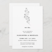 Cotton Boho White Clear Botanical we doen het Kaart (Voorkant / Achterkant)