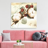 Cotton Boll Plant Canvas Print (Insitu (Woonkamer))