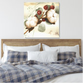 Cotton Boll Plant Canvas Print (Insitu (Slaapkamer))