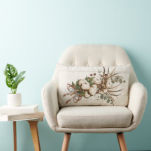 Cotton Boll Plant Elegant lumbaal Sierkussen