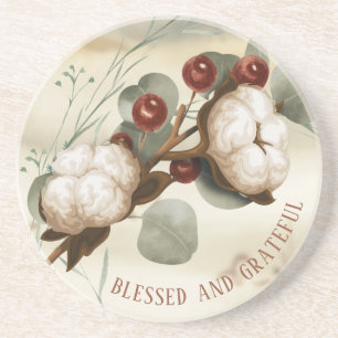 Cotton Boll Plant Elegant Stone Onderzetter