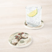 Cotton Boll Plant Elegant Stone Onderzetter (Zijkant)