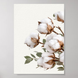 Cotton Botanical Wall Ar| Neutral Farmhouse Print