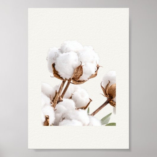 Cotton Branch Wall Art | Minimal Neutral Farmhouse Poster (Voorkant)