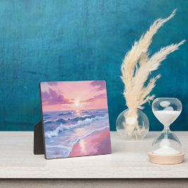 Cotton Candy Beach | Roze Oceaangolven Schilderij Fotoplaat