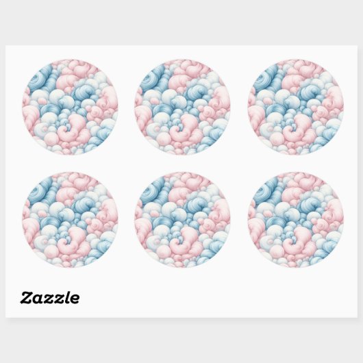 Cotton Candy Clouds Ronde Sticker (Vel)