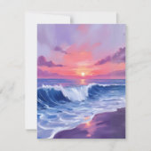 Cotton Candy Cove | Pink Ocean Watercolor Card (Voorkant)