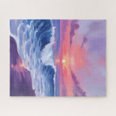 Cotton Candy Cove | Pink Ocean Watercolor Legpuzzel (Horizontaal)