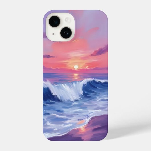 Cotton Candy Cove | Pink Ocean Watercolor Painted iPhone Hoesje (Achterkant)