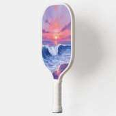 Cotton Candy Cove | Pink Ocean Watercolor Painted Pickleball Paddle (Links)