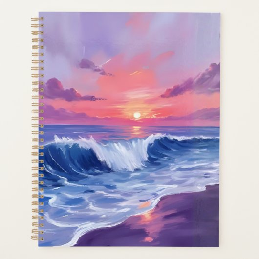 Cotton Candy Cove | Pink Ocean Watercolor Painted Planner (Voorkant)