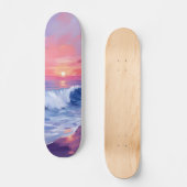 Cotton Candy Cove | Pink Ocean Watercolor Persoonlijk Skateboard (Voorkant)