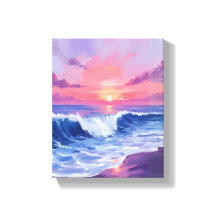 Cotton Candy Cove | Roze Oceaan Aquarel Geschilder