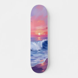 Cotton Candy Cove | Roze Oceaanaquarel Persoonlijk Skateboard