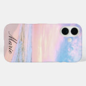 Cotton Candy Florida Beach Sunrise Name Phone Case (Achterkant (horizontaal))
