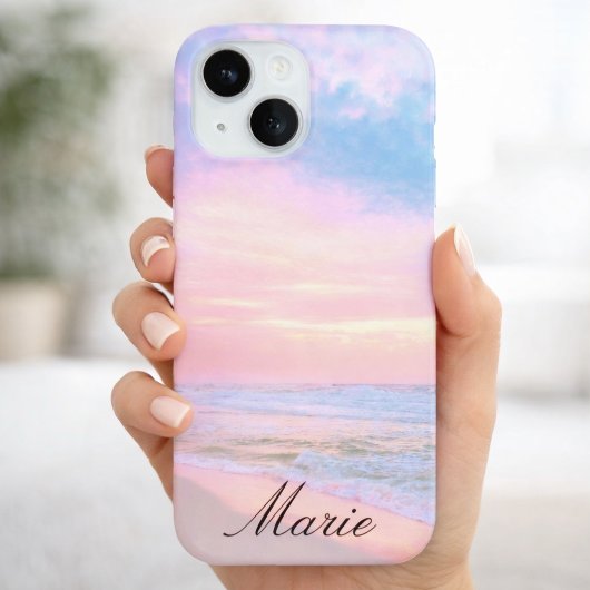 Cotton Candy Florida Beach Sunrise Name Phone Case