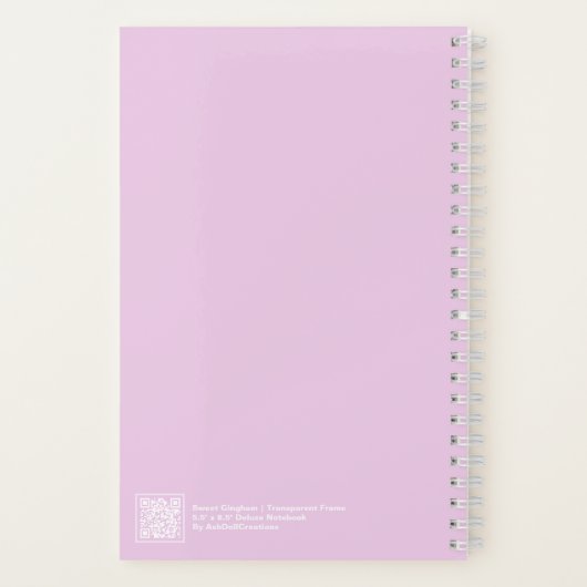 Cotton Candy Gingham Transparent Frame Notebook Notitieboek (Achterkant)