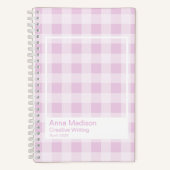 Cotton Candy Gingham Transparent Frame Notebook Notitieboek (Voorkant)