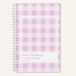 Cotton Candy Gingham Transparent Frame Notebook Notitieboek