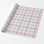 Cotton Candy Gingham - Wrapping Paper Cadeaupapier (Uitgerold)