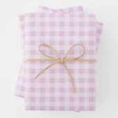 Cotton Candy Gingham Wrapping Paper Sheets (In situ)