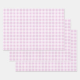 Cotton Candy Gingham Wrapping Paper Sheets