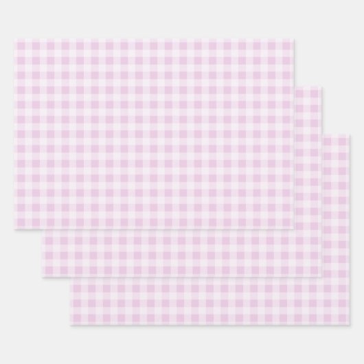 Cotton Candy Gingham Wrapping Paper Sheets (Set)
