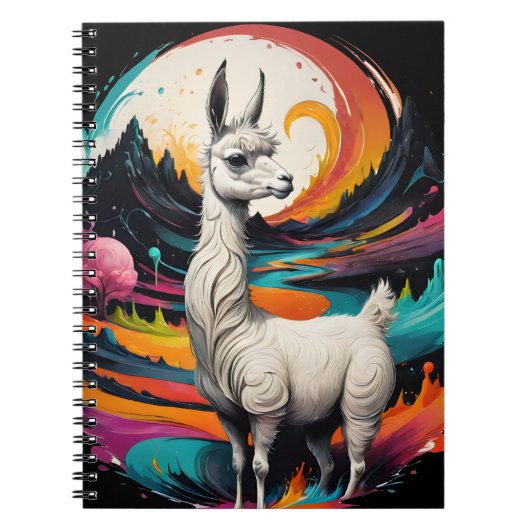 "Cotton Candy Llama" Art Spiral Notebook Notitieboek (Voorkant)