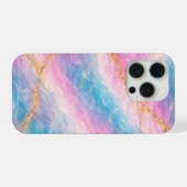 Cotton Candy Marble with Gold Veining iPhone Hoesje (Achterkant horizontaal)
