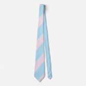 Cotton Candy Pink and Blue Striped Men's Tie Stropdas (Voorkant)