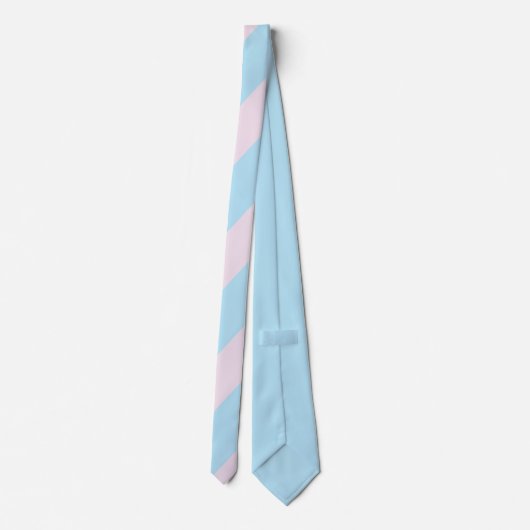 Cotton Candy Pink and Blue Striped Men's Tie Stropdas (Achterkant)