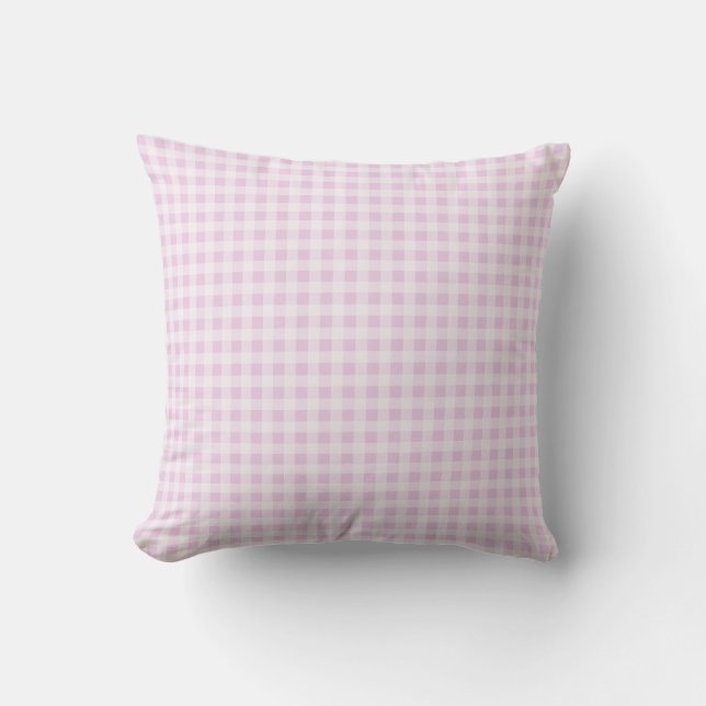 Cotton Candy Pink Gingham Kussen (Voorkant)