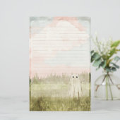 Cotton Candy Skies - Cute Ghost Lined Briefpapier (Staand voorkant)