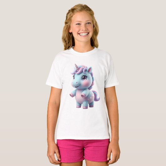 Cotton Candy Unicorn T-shirt (Voorkant volledig)
