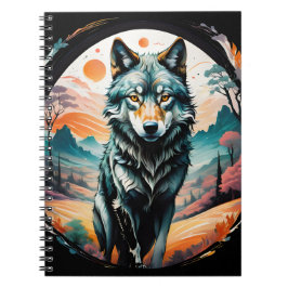 "Cotton Candy Wolf" Art Spiral Notebook Notitieboek