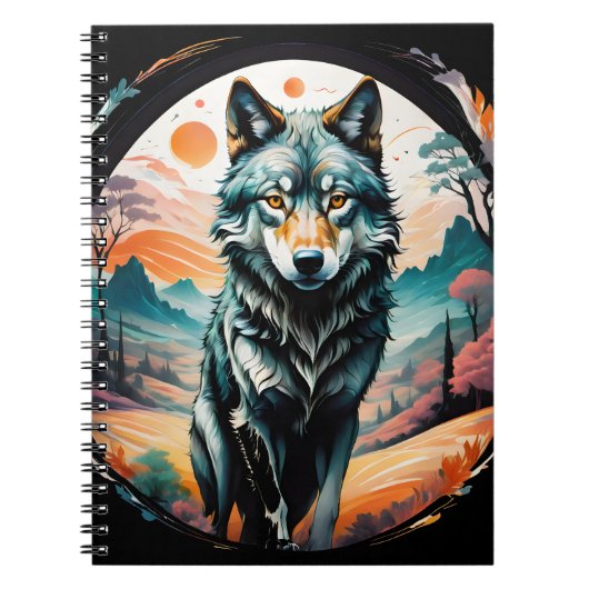 "Cotton Candy Wolf" Art Spiral Notebook Notitieboek (Voorkant)