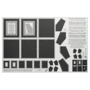 Cotton Fabric 3 zwarte fotoframes naaipatroon Stof