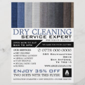 Cotton Fabric, Dry Cleaners, Cleaning Service Flyer (Voorkant)
