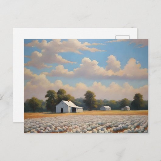 Cotton Field Art Briefkaart (Voorkant / Achterkant)