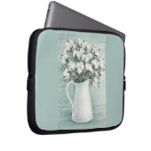 Cotton Flowers Farmhouse Electronics Travel Bag Laptop Sleeve (Voorkant Rechts)
