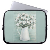 Cotton Flowers Farmhouse Electronics Travel Bag Laptop Sleeve (Voorkant)