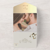 Cotton Flowers Wedding All In One Uitnodiging (Buitenkant)