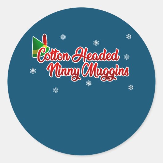 Cotton Headed Ninny Muggins Funny Elf Kerstmis Ronde Sticker (Voorkant)