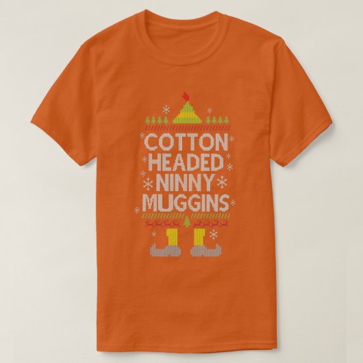 Cotton Headed Ninny Muggins Funny Kerstmis Elf T-shirt (Design voorkant)