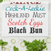 Cotton Kitchen Towel - Scottish Food Names Theedoek (Gevouwen)