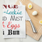 Cotton Kitchen Towel - Scottish Food Names Theedoek (Quarter Fold)