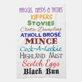 Cotton Kitchen Towel - Scottish Food Names Theedoek