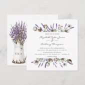 Cotton Lavender Wedding Kaart (Voorkant / Achterkant)