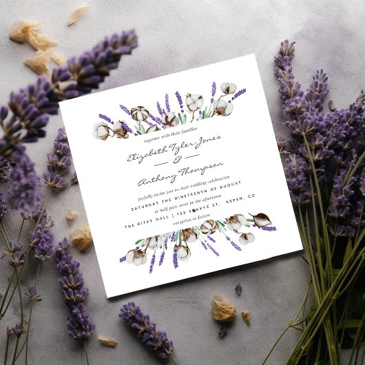 Cotton Lavender Wedding Kaart